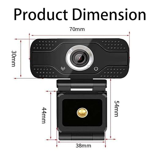 2K QHD Webcam with Privacy Cover, Microphone, Web Computer Camera, Plug and Play,for Zoom/Skype/Teams, Conferencing and Video Calling JW-05B (Webcam W/O Tripod)