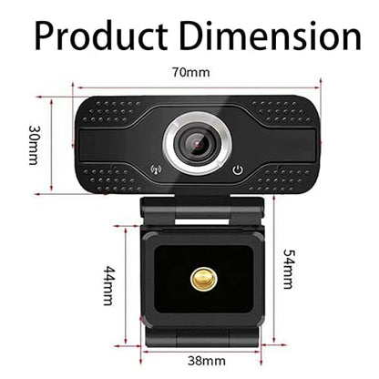 2K QHD Webcam with Privacy Cover, Microphone, Web Computer Camera, Plug and Play,for Zoom/Skype/Teams, Conferencing and Video Calling JW-05B (Webcam W/O Tripod)