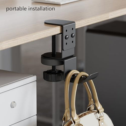 Under Desk Clamp On Rotatable Headphone Holder Rotatable Headphone Stand for Backpacks Hat Not Required Drilling