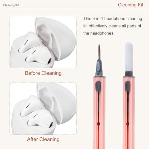 Earphone Cleaner Kit Earbud Phone Cleaner Tool,Light Pink - color: Light Pink