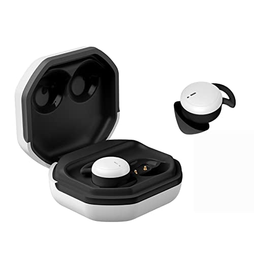 Mini Wireless Bluetooth Earbuds for Small Ear Canals, Sleep Earbuds Noise Isolating, Invisible Earphone for iPhone PC Laptop Tablets Sports (White Black) - color: WhiteBlack