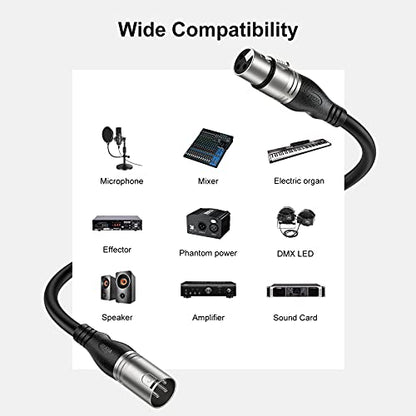 EBXYA XLR Cable 35ft 2 Packs Microphone Cable with 3-Pin XLR Male to Female | Balanced, Professional Shielded, for Mic, Mixer, Speaker Systems, Radio Station and Podcast, Black - color: Black, size: 35 Feet-2 Pack