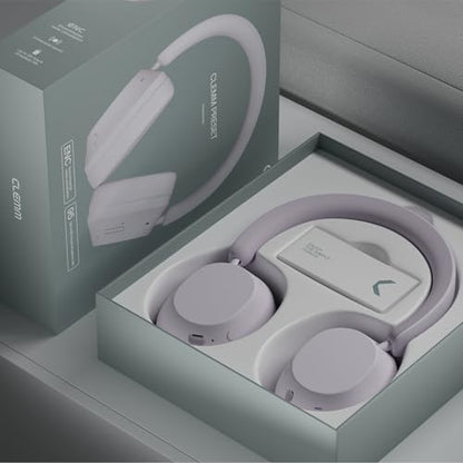 Clemm Preset Wireless Over-Ear Headphones, 95H Playtime, Bluetooth, 40mm Drivers, Built-in Mic, Memory Foam Earcups, Aux Cable Included, Foldable Design, Lavender - color: Lavender