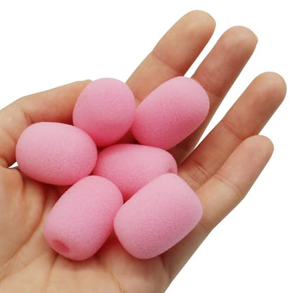 Pink Lapel Headset Microphone Windscreen, 10 Pack | High-Density Sponge Foam Covers, Noise Reduction, Dust & Moisture Protection, Fits Gaming, Office, Fitness, Aviation Headsets - color: Pink