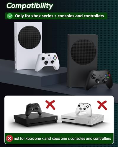 Cooling Stand & Charge Station for Xbox Series S with RGB Light Strip,Black | Dual Controller Charger & Cooler Fan for XSS Console Accessories with 2*1400mAH Rechargeable Battery Pack,1*Headphone Hook - color: Black