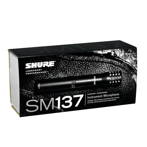 Shure SM137 Cardioid Condenser Microphone, Ultra-thin Diaphragm, Class-A Preamplifier, 15dB Pad, Low Self-Noise, XLR Connectivity, 20-Inch Microphone Cable, Mic Clip, Zippered Pouch | Cardioid condenser microphone with ultra-thin diaphragm and -15dB pad f