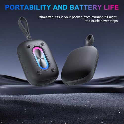 COOPERS Portable Bluetooh Speaker with Lights, Powerful Crystal Clear Sound Bluetooth Speaker, IPX5 Waterproof Wireless Speakers, BT5.3 & TF-Card Input, TWS Paring, 3-4H Playtime Portable Speakers