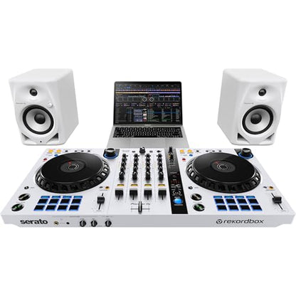 Pioneer DM-50D-W Active 5" Desktop Monitor and DJ Speakers (White) with Professional Graded TRS to TRS Cables