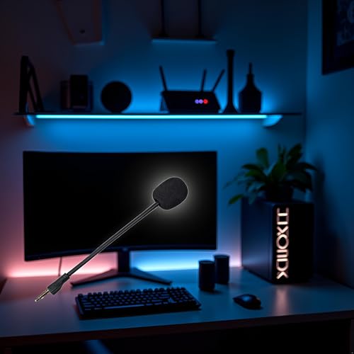 Black Replacement Game Mic Detachable Microphone Boom for ~Steelseries Arctis 1 1.0 One Wireless Headphones Gaming Heads Replacement Mic Headphones, Earbuds and Accessories