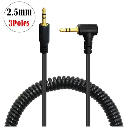 Seadream 2.5mm Angled Audio Cable Coiled ;2Pack Coiled Spring 2.5mm to 2.5mm Angled Male to Male Subminiature Stereo Headset Headphone Jack Gold Plated Connector Wire Cord Plug Cable - style: 2Pack Coiled Angled M to Straight M