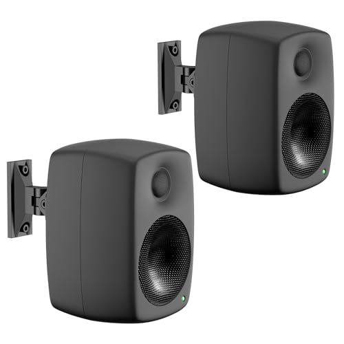 Rimous Pair of Tilt & Swivel Adjustable Speaker Mount for Genelec Speaker Wall Mount - Heavy-Duty Wall Bracket for G1 G2 G3 4010 8010 8020 8331 Genelec Studio Monitor Speakers Mounts