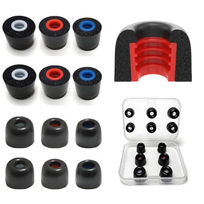 Memory Foam Replacement Earbud Tips, (4.0-5.5mm) with Threaded Grip - size: 4.0mm