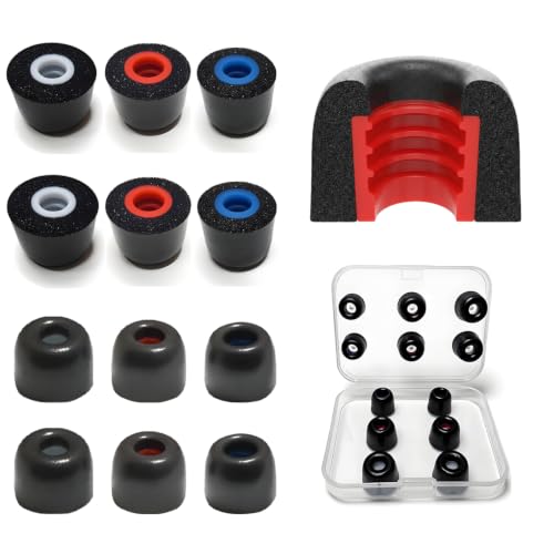 Memory Foam Replacement Earbud Tips, (5mm-7mm) with Threaded Grip - size: 4.9mm