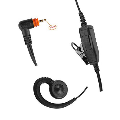 Translucent Acoustic Tube Earpiece PTT/Mic Compatible with Motorola SL300 SL3500e TLK100 SL7550 SL7550e SL7580 Walkie Talkie (Compatible with SL300-C Style)