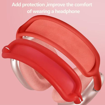 3-in-1 Silicone Case Cover for AirPods Max 2/AirPods Max Headphones, Apple AirPod Max Accessory Protective Cover, Headband/Ear Cups/Ear Pad Covers, Anti-Scratch and Sweatproof (All red) - color: All red