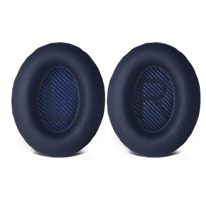 Replacement Ear Pads for Bose QuietComfort 35 35 II 15 25(qc 35 25 15/QC35 ii), Headphone Ear Covers, High Density Memory Cotton, Soft Leather, Adaptive Noise Isolation Headphones Pads Cushions - color: navy blue, style: QC35