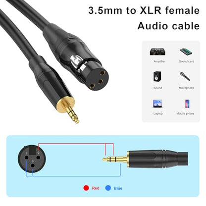 XLR to 3.5mm, (3.3 FT) Stereo Microphone Cable for Camcorders, DSLR Cameras, Computer Recording Device and More - size: 3.3 FT