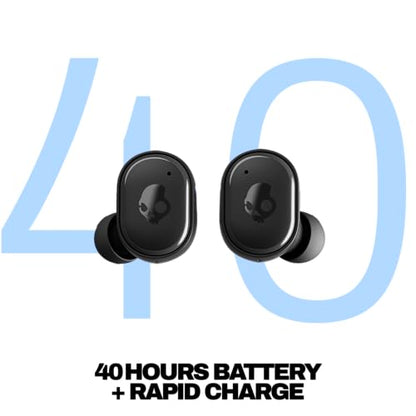 Skullcandy Grind Wireless In-Ear Earbuds - True Black | Noise Isolating Fit, Bluetooth, 40 Hours Battery, Microphone for iPhone Android, Customizable Sound, True Wireless - color: True Black, style: Grind