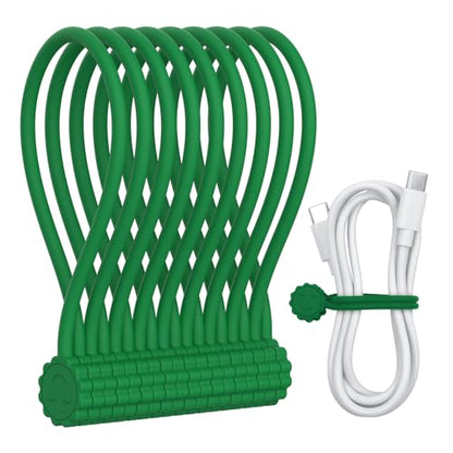 Rich&Ray Silicone Magnetic Twist Ties, Reusable Magnetic Ties - color: Green