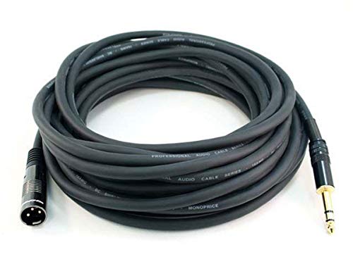 Monoprice XLR Male to 1/4in TRS Male Cable - 50 Feet | 16AWG, Gold Plated - Premier Series - size: 50 feet