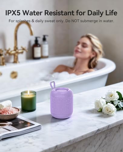 ORICO Portable Bluetooth Speaker, 27H Playtime, IPX5, Wireless, Small | Bluetooth 6.0, TWS Pairing, HiFi Sound, Beach Essentials for Home, Outdoor, Camping and Travel, Purple - BG01