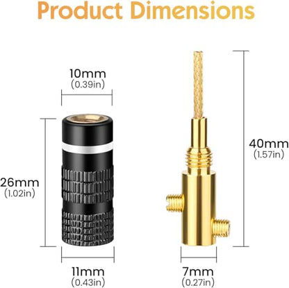 HiFi Flex Pin Banana Plugs, 2mm pin Banana connectors/Plugs, for Spring-Loaded Inputs/Speaker Terminals, (5 Pairs/10 Pcs) - size: 5 Pairs
