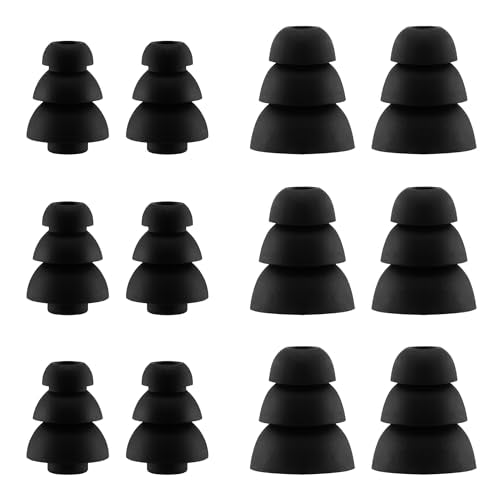 Replacement Triple Flange Ear Tips for KZ ZS10 Pro Earbuds, S/L | Soft Silicone Earbud Tips, 6 Pairs