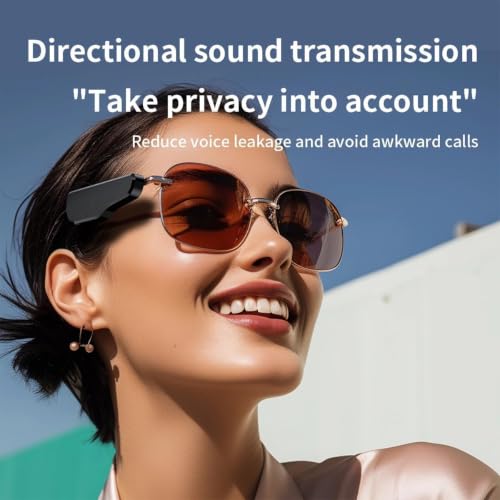 Glasses Headphones Clip-on Wireless Open-Ear Speakers for Any Eyewear with HD Stereo 8H Battery & Touch Control – Invisible Audio Upgrade for Work, Sports & Driving Black