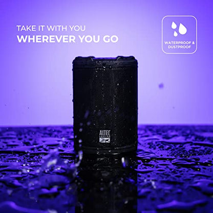 Altec Lansing - HydraMotion Wireless Bluetooth Speaker with 360 Degree Sound, Portable IP67 Waterproof for Outdoors, Shockproof, Snowproof, Everything Proof, 12 Hour Playtime (Black) - color: Black