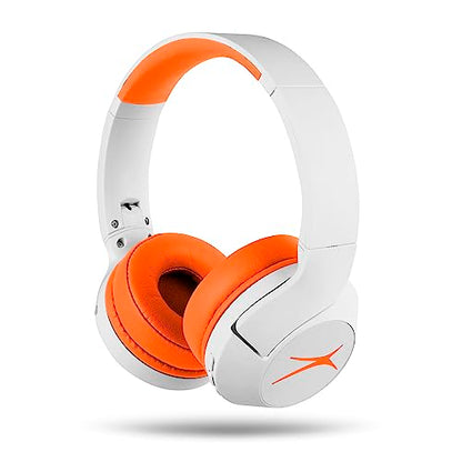 Altec Lansing - Kids Bluetooth Headphones, Wireless Over Ear - color: Whiteout Groovy Orange