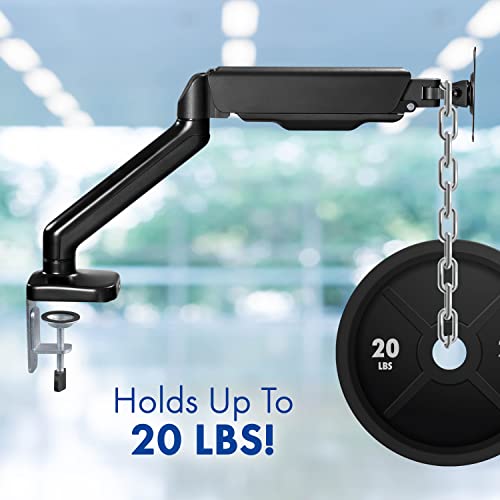 Spring LCD Monitor Arm with USB and Multimedia Ports for: Sceptre E249W-19203R 24-inch FHD LED Gaming Monitor 2X HDMI VGA 75Hz Build-in Speakers, Machine Black - style: Single Arm