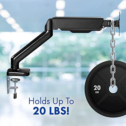 Spring LCD Monitor Arm with USB and Multimedia Ports for: Sceptre Curved 27" 75Hz LED Monitor HDMI VGA Build-in Speakers, Edge-Less Metal Black 2019 (C275W-1920RN) - style: Single Arm