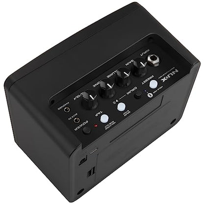 NUX Mighty Lite BT MKII Guitar Amp, 3W Electric Guitar/Bass Amplifier with Clean/Overdrive/Distortion Channel，7 Presets，512 Samples IR, Built in Drum Machine, Desktop Amplifier with Bluetooth