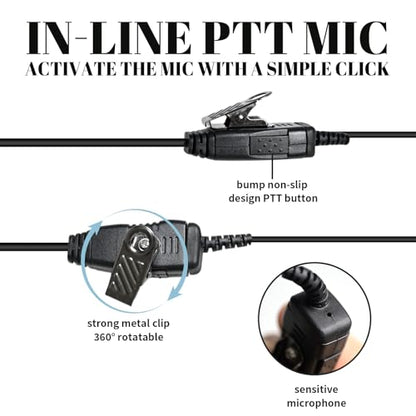 C Shape Swivel Earpiece Microphone Ear Piece Radio Headset Ptt Headphone for Hytera Hyt tc-610 tc-320 tc 508 780 bd552i pd402i pd562 pd562i bd612i bd502 bd502i bd552 tc320 tc508 pd362i pd502 pd502i