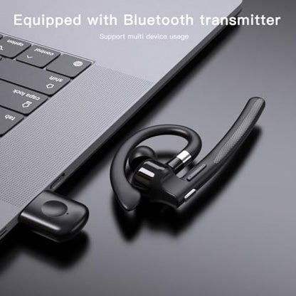 Wireless Headset with Mic for Work • PC Included • 50H Total Battery (8H+Case) • ENC BT 5.4 • IPX5 Waterproof for Office • Driving & PC - size: T526