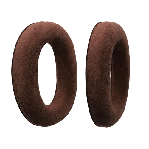 kwmobile 2X Earpad Compatible with Sennheiser Game Zero / HD380PRO / PXC450 / PXC350 / PC350 / PC360 - Replacement Velour Earpad Cushion for Headphones - Brown