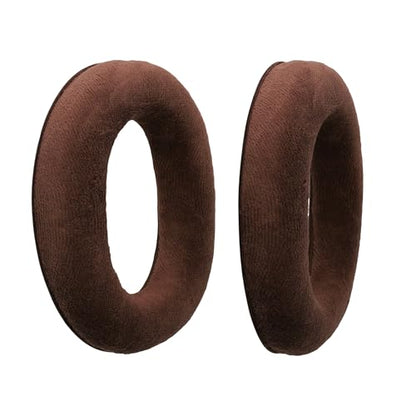 kwmobile 2X Earpad Compatible with Sennheiser Game Zero / HD380PRO / PXC450 / PXC350 / PC350 / PC360 - Replacement Velour Earpad Cushion for Headphones - Brown