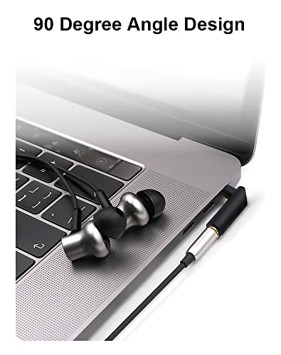 3.5mm Angle Male to Female Audio Adapter, 90 Degree Right Angle Gold-Plated TRRS Stereo Jack Plug AUX Connector Compatible with Headset, Tablets, MP3 Players, Game Controller, Speakers(2 PACK)