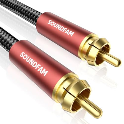 Subwoofer Cable RCA to RCA, Dual Shielded (Copper+Aluminum Foil) Digital Coaxial Audio Cable for Home Theater, Stereo, Amp - [ 26ft/8M, Red ] - color: COAX Subwoofer Cable, size: 26ft/8M