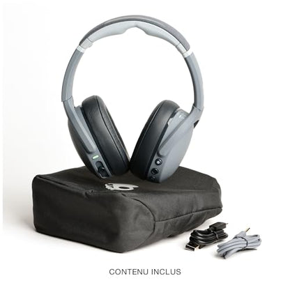 Skullcandy Crusher Evo Wireless Bluetooth Headphones with Extra USB-C Charging Cable, Multi-Sensory Bass, Noise Isolating Over-Ear Fit, 40 Hours Battery, Microphone for iPhone Android - Chill Grey - color: Chill Grey