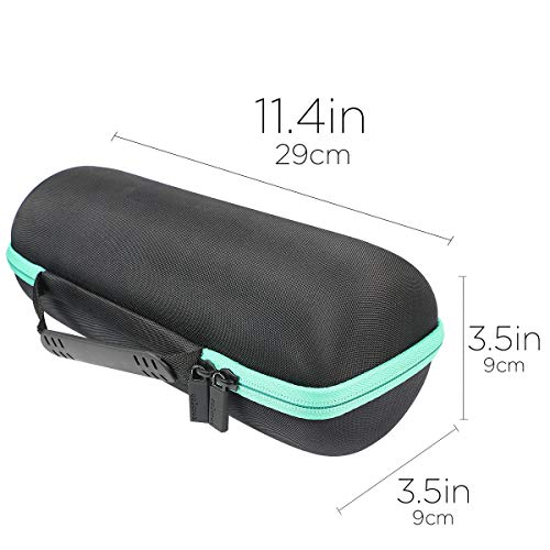 co2CREA Hard Travel Case for JBL Charge 5/4 Speaker, Black+Teal Zipper | Portable Travel Bag Replacement with Custom Molded Interior and Handle, Shockproof EVA Shell and Soft Lining - color: Black Case + Teal Zipper