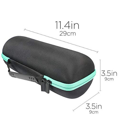 co2CREA Hard Travel Case for JBL Charge 5/4 Speaker, Black+Teal Zipper | Portable Travel Bag Replacement with Custom Molded Interior and Handle, Shockproof EVA Shell and Soft Lining - color: Black Case + Teal Zipper