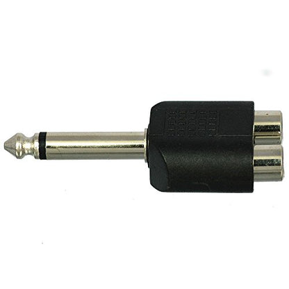 CESS 6.35mm Mono Male to Dual RCA Female Splitter Adapter, 2 Pack