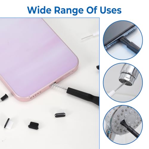 17 Pack Phone Charging Port Cleaner Dual Sided Anti Clogging Nylon Brushes Reusable Speaker Cleaning Tool Phone Charger Port Cleaner Kit for Headphones Phones Camera Tablet Computer