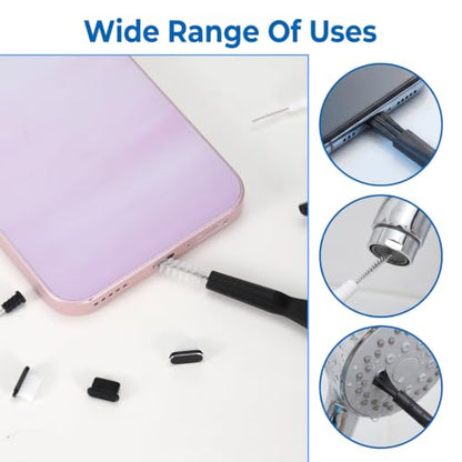 17 Pack Phone Charging Port Cleaner Dual Sided Anti Clogging Nylon Brushes Reusable Speaker Cleaning Tool Phone Charger Port Cleaner Kit for Headphones Phones Camera Tablet Computer