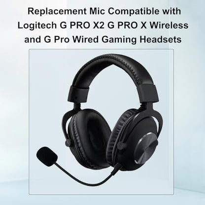 Replacement Game Microphone for Logitech G PRO X2, X | Compatible with G Pro Wired Gaming Headsets, For PS4 Pro PS5 Xbox One X PC, Detachable, Noise Cancelling