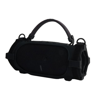 Silicone Case Cover for JBL Charge 6 Portable Bluetooth Speaker, Soft Protective Sleeve Travel Carrying Protective Cover Speaker Silicone Case with Shoulder Strap and Bike Strap (Black) - color: Black