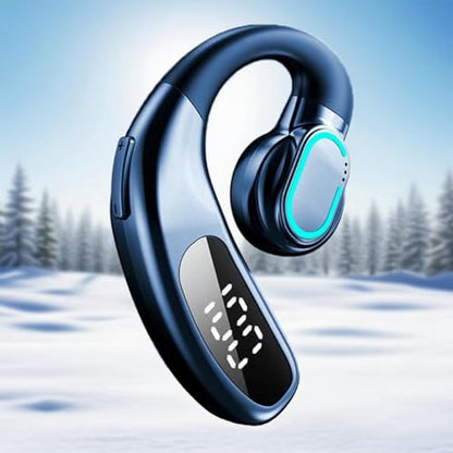 Single Ear Bluetooth 5.5 Earbud-F80(Blue), ENC Noise Cancellation Mic, Hi-Fi Sound, Long Battery with Smart Display, Breathing Light, for Android/iPhone. - color: Single Ear Headphone F80 Blue