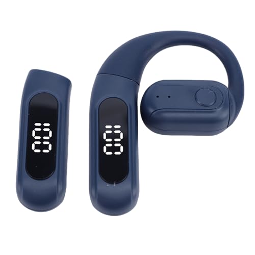 Yoidesu Single Ear Bluetooth Headset for Phone Calls with Display, Ear Piece Bluetooth Phone with 180 Rotatable Hook and Replaceable Battery for Daily Use (Blue) - color: Blue
