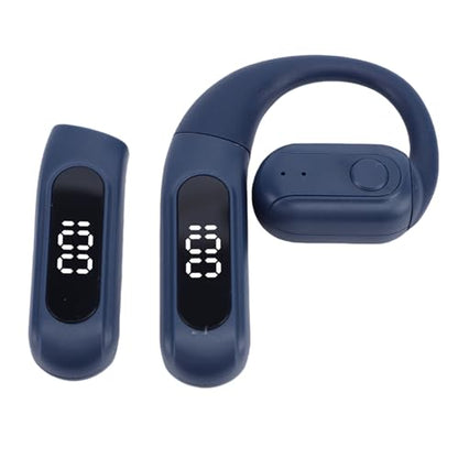 Yoidesu Single Ear Bluetooth Headset for Phone Calls with Display, Ear Piece Bluetooth Phone with 180 Rotatable Hook and Replaceable Battery for Daily Use (Blue) - color: Blue